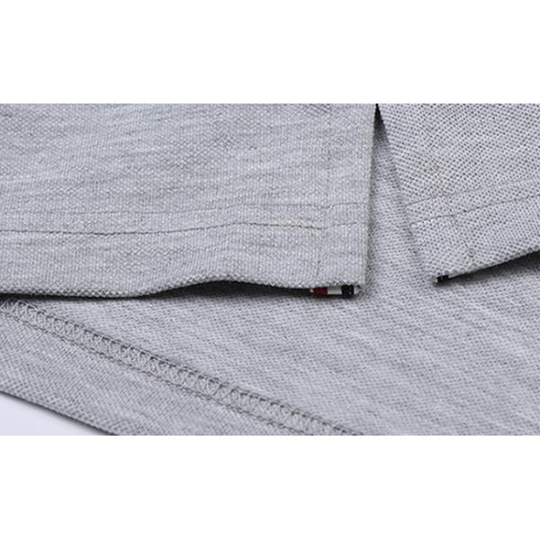 Short Sleeve Cotton Polo Shirts for Men Ribbed Contrast Cuffs Classical Grey