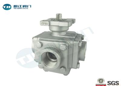 Stainless Steel Socket Weld Ball Valve , Direct - Mount 4 Seats 4 Way Ball Valve