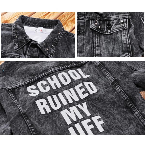 Men's Outdoor Denim Suit Single-Breasted Jackets with Polyester/Denim Blend Material