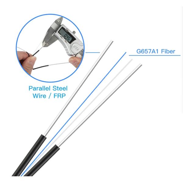 Fiber Optic Drop Cable G652D G657A1 G657A2  Armoured Customized Color