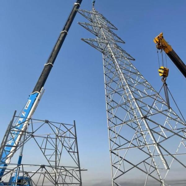 Hot Dip Galvanized 66KV Angular Steel Lattice Electric Transmission Tower