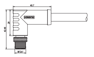 M12 male bent pre cast connector K-CODE IP67 Suitable for automated sensors