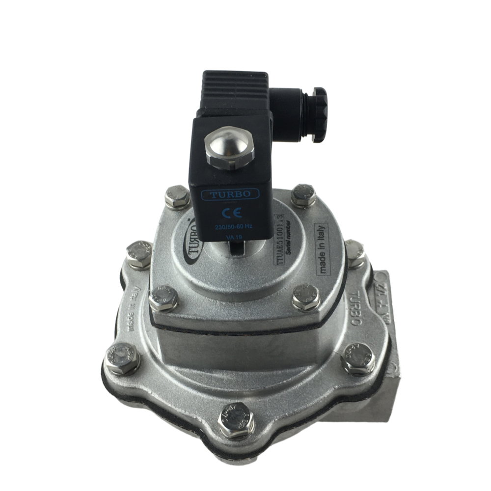 TURBO FP25 Pulse Jet Valve G1″ Port Size Diaphragm Solenoid Valve Baghouse Dust Collector Valve Right Angle Female Threaded Connection