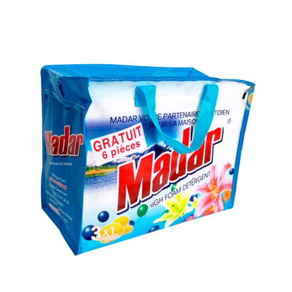 Laminated Zipper Pp Woven Carry Bags For Washing Powder Customized Size