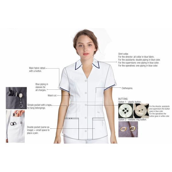 Подгонянное свободное от Морщинк короткой медсестры 42% полиэстер рукава медицинское равномерное противомикробное