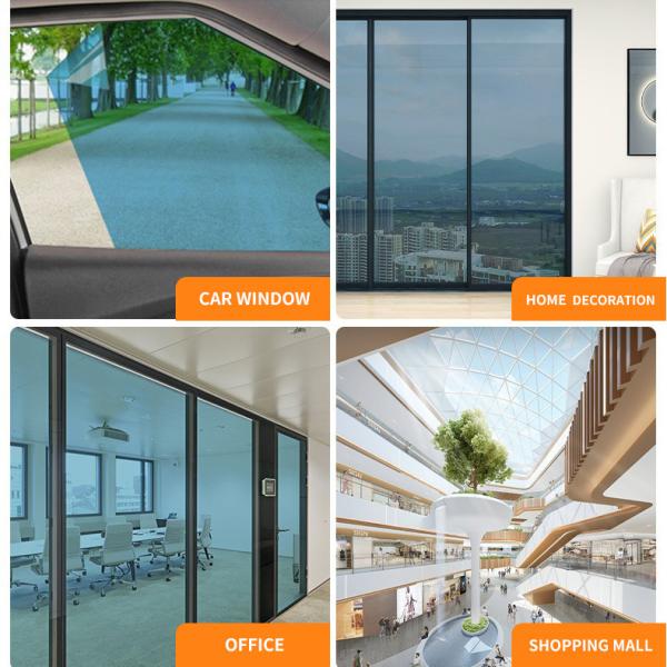 No Glue Electrostatic Adhesive Solar Reflective Decorative Tinted Film Window Glass Privacy Protection with Heat Insulation