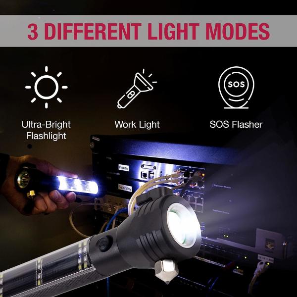 Solar Power Flashlight, Ultra Bright Flashlight, High Lumens, USB Rechargeable, 5 Modes for Outdoor, Camping