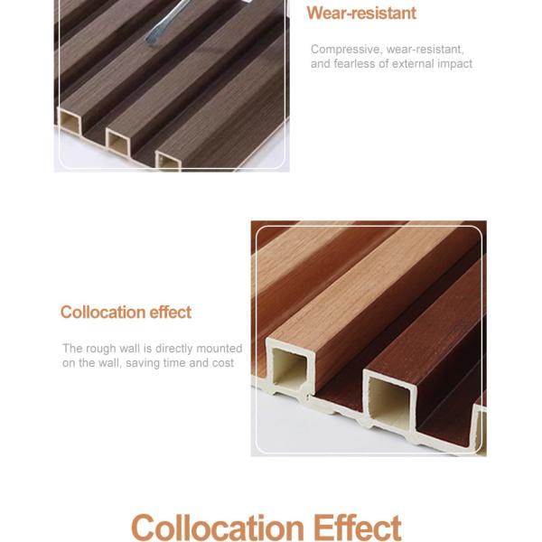 Внутренние декоративные стеновые панели WPC 3D плотное дерево гриль панель