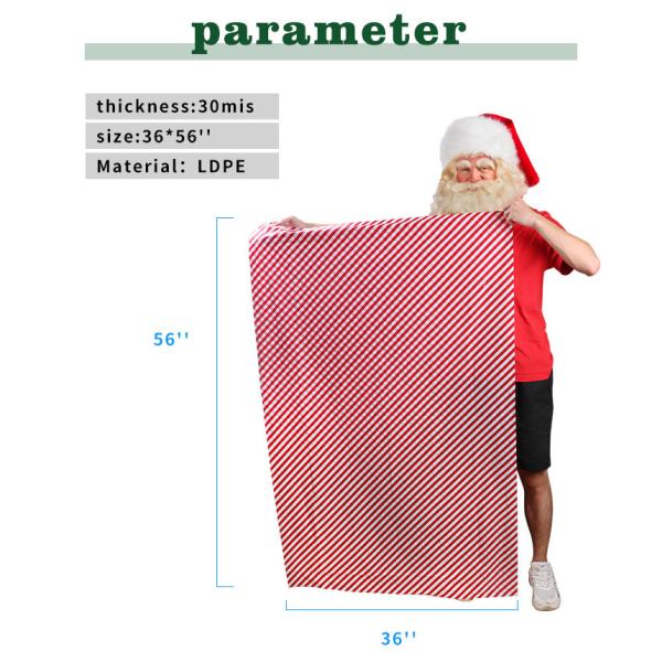 PE сумки подарка толщиной 0.03mm 0.05mm изготовленные на заказ пластиковые для настоящего момента Санта