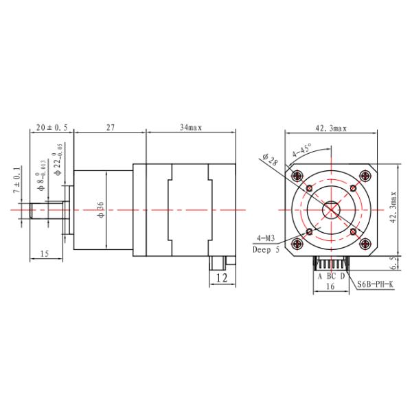 NEMA 17 42X42X34mm зацепил Stepper мотор версия 12 вольт двухполярная или униполярная