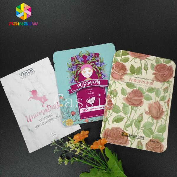 Laminate PE PET Aluminum Foil Pouch Packaging Facial Mask Plastic Bags With CMYK Gravure
