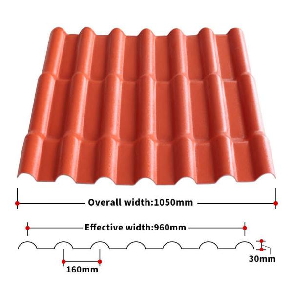 Teja de techo de resina sintética ASA impermeable resistente al impacto de 3 capas