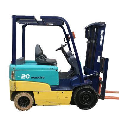 Used Komatsu 2-Ton Electric Forklift Dual-Color Yellow and Green 4m Height Material Transport worldwide Delivery