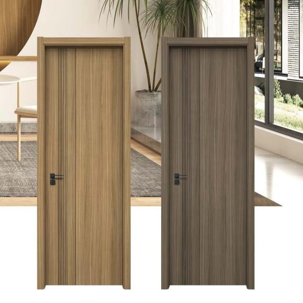 MDF Beige Wooden Texture Melamine Interior Room Door