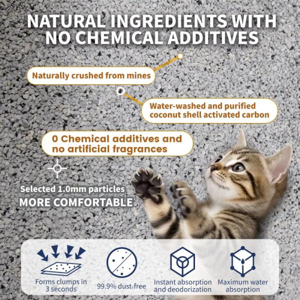 Sodium Based Ore Cat Litter Customize 100 Dust Free Cat Litter