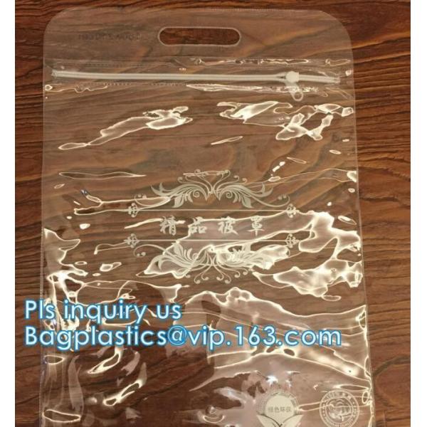 eco-friendly, Slider Hook Hanging Zipper Bag, Slider Zipper PVC Pencil Bags, wig hair packaging bag