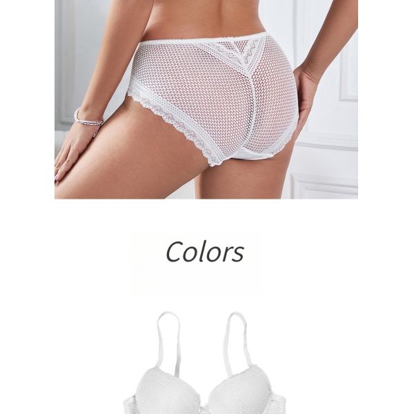 Women Sweet Sexy  Lingerie Set White Color Lace Sexy Lingerie Beautiful Underwear Matching Set Embroidered Lingerie for Women