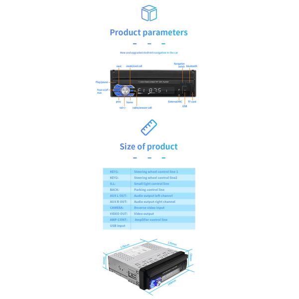 Игрок Bluetooth автомобиля экрана DIN андроида 1 планшета держателя автомобиля GPS автоматический Retractable