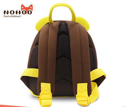 Yellow Kids Animal Backpack , 3D Kids Cartoon Backpacks Tiger Style