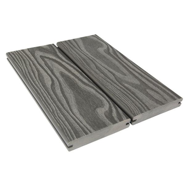 3D Wood Grain Recycled Solid Composite Decking No Splinter Blue Gray