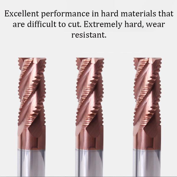 Square Carbide Roughing End Mill With 4 Flutes And 45° Cutting Edge Angle