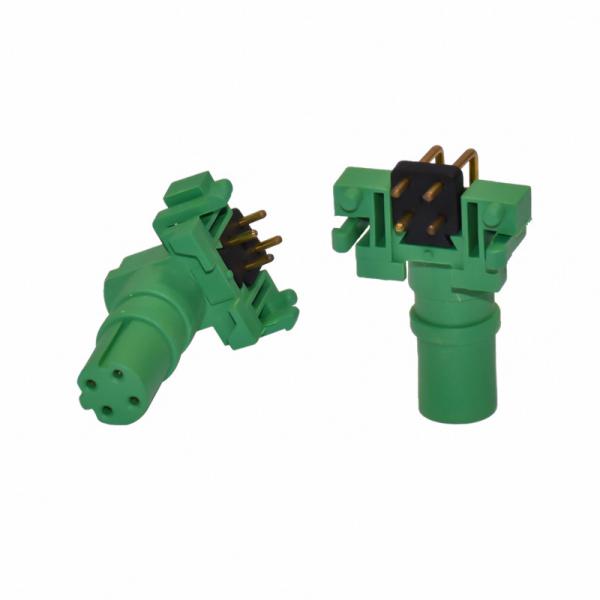 M12 Female 4 Pin Plastic Waterproof Connector , PCB Right Angle Connector For Sensor