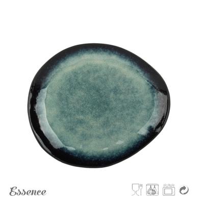 Colored Ceramic Dessert Plates , Custom Printed Stoneware Dinner Plates 8.9 Inch