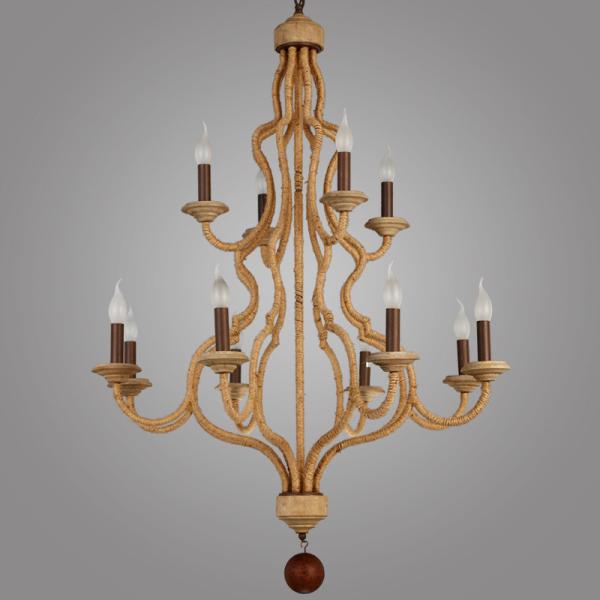 Vintage wood chandelier for industrial home decoration (WH-CI-67)