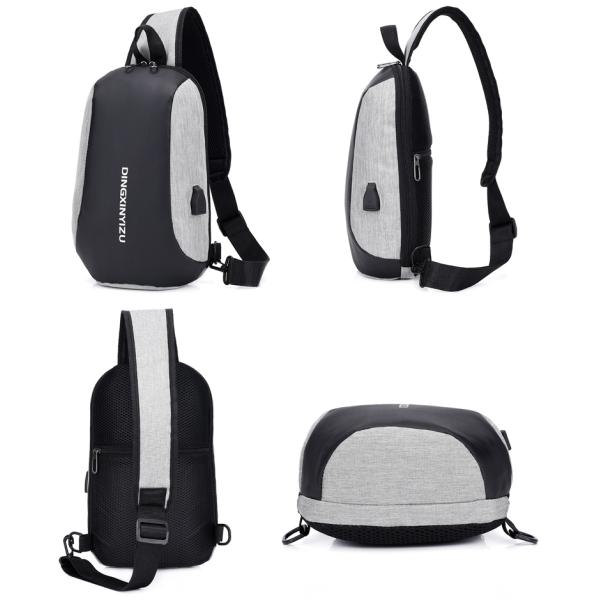 4.2L Black Nylon Sling Bag ODM Sling Chest Crossbody Bag Multifunction Waterproof