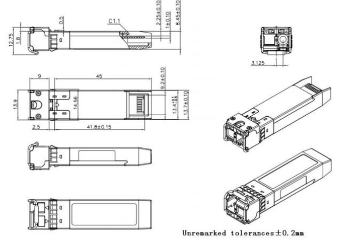 SFP-10G32-BX60 BiDi SFP+ Transceiver 1330nmTX/1270nmRX 60km