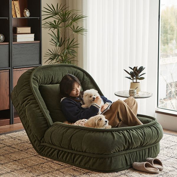 Modern Minimalist Design Compressed Sofa Bed Hot Selling Corduroy Fabric Bean Bag for Small Spaces for Human Dog Use Living Area