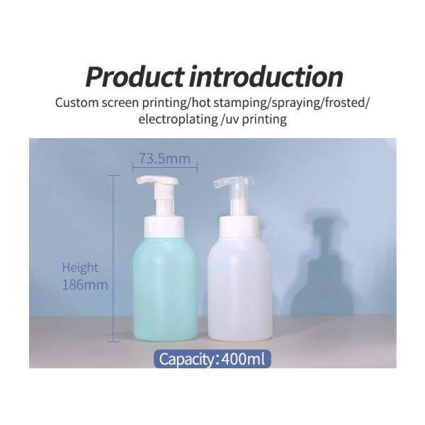 Luxury HDPE Plastic 400ml Blue Plastic Pump Dispenser Hand Wash Bottles, Liquid Soaps Bottle Empty Hand Sanitizer Bottle