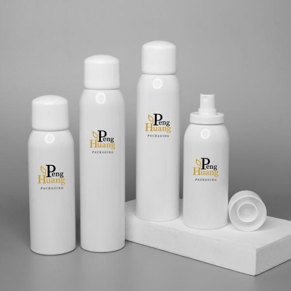 Plastic PET Sunscreen Spray Bottle OEM White Airless Pump Cap 120ml 180ml 200ml