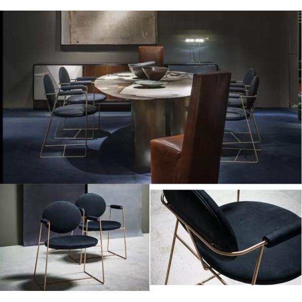 Leisure Modern Golden Stainless Steel Dining Chair Sofa chair for Living Room