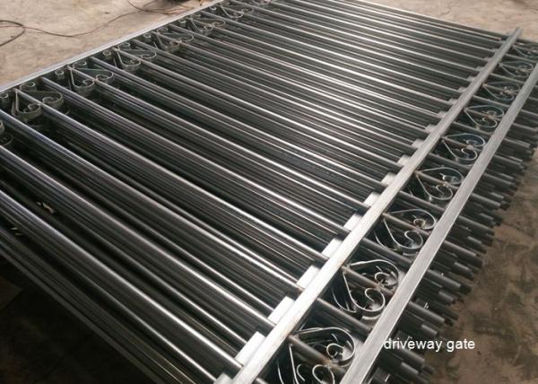 Commercial Automatic Driveway Gates Picket Steel Fence Eco Friendly