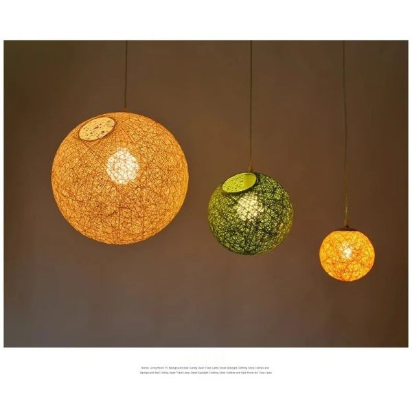 Loft Hanging Lamp Living Room Home Decoration Nordic Rattan Weaving Spherical Pendant light(WH-WP-145)