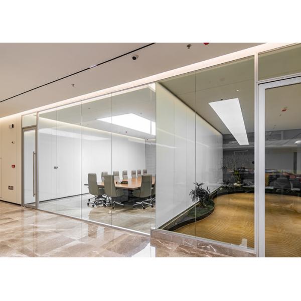 Contemporary Office Partitions Single Glass Partition For Workspace Screens With Frame