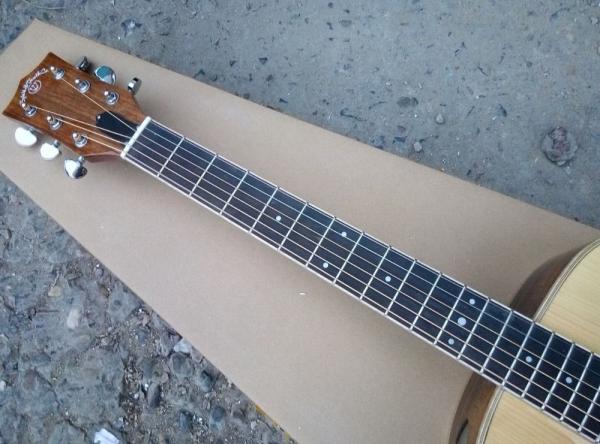 AAAA all Solid ash wood OM side hole body guitar 14 frets imported wood custom solid acoustic electric guitar