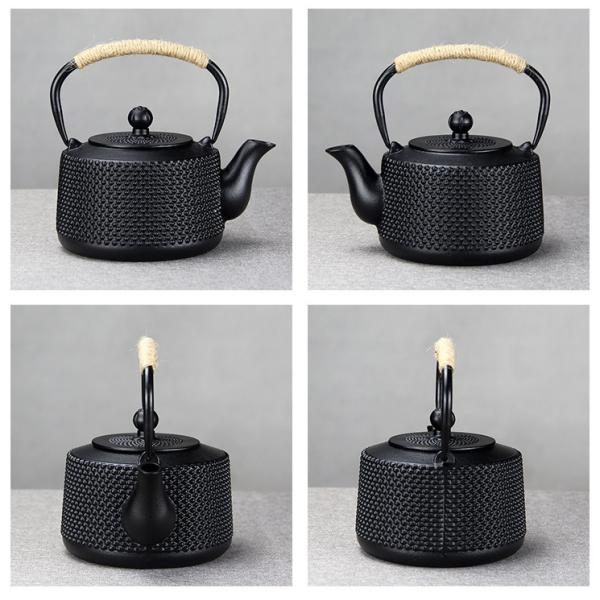Japanese Cast Iron Tea Coffee Kettle Pot Set Perfect for Home Travel Black Accessories