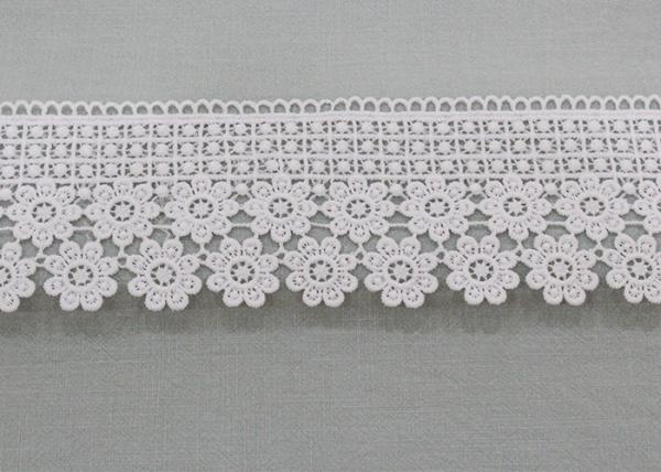 Water Soluble Daisy Venice Guipure Lace Trim , Embellishment Wedding Lace Border