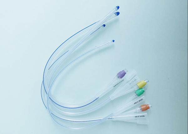 3 Way Double Lumen Foley Catheter , Disposable Foley Catheter 100% Silicone