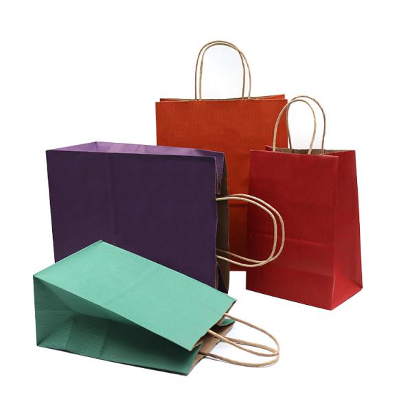 Logo Printed Handle Paper Bags reciclou para o empacotamento das compras na mercearia