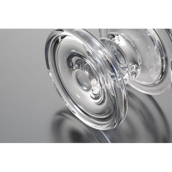 Dinner Crystal Clear Glass Pillar Candle Holders Machine Pressed For Pillar Taper