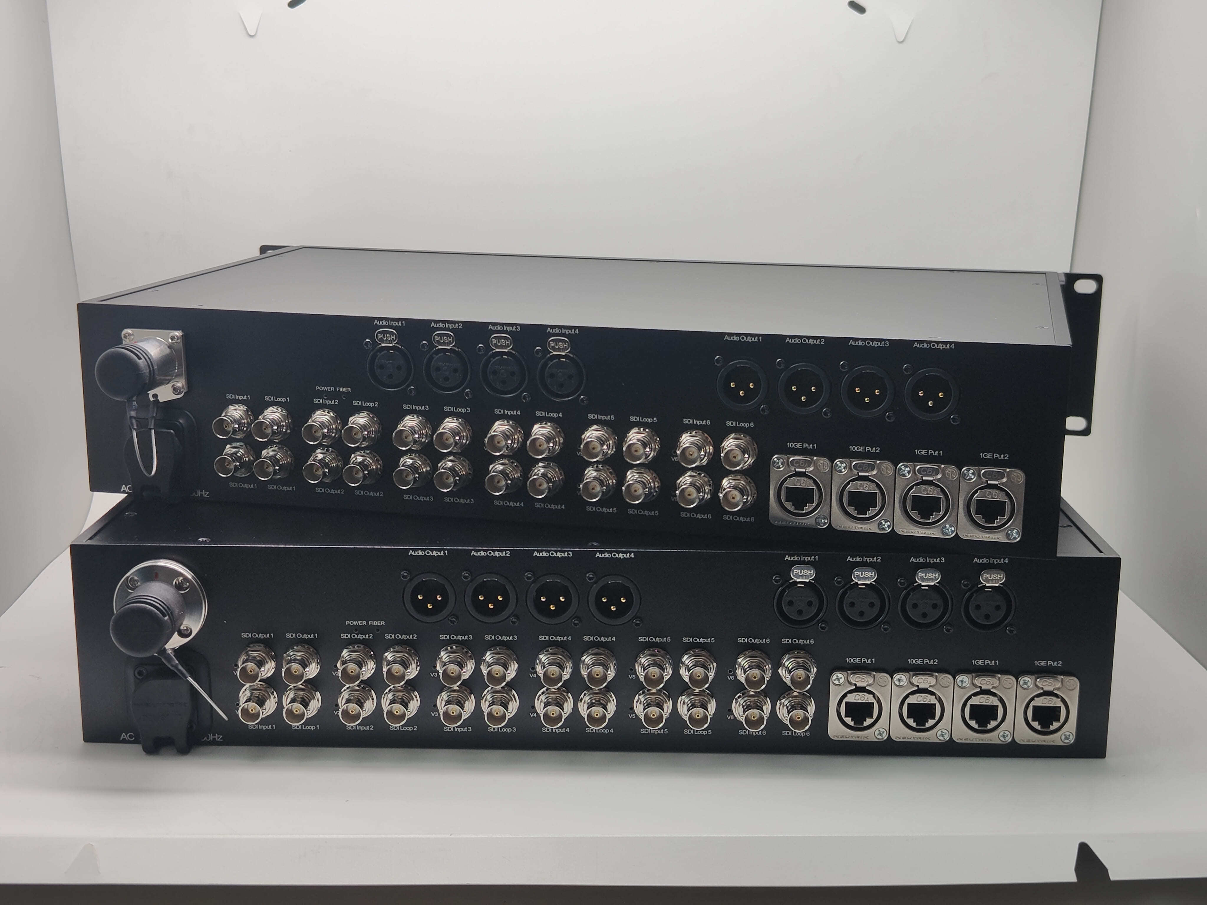 Bidirectional Fiber Transmission System Combine with 12G SDI, XLR Audio, 10GB Ethernet, SMPTE Fiber Connector