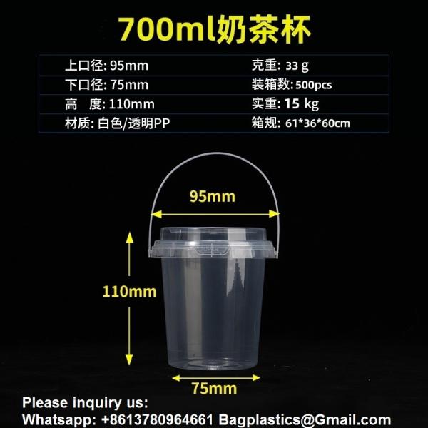Clear Bucket With Lids - Plastic Food Storage Containers, Airtight Screw-On Lids - Freezer Safe Ice Cream Bucekts, Food Grade Reusable Containers For Kitchen