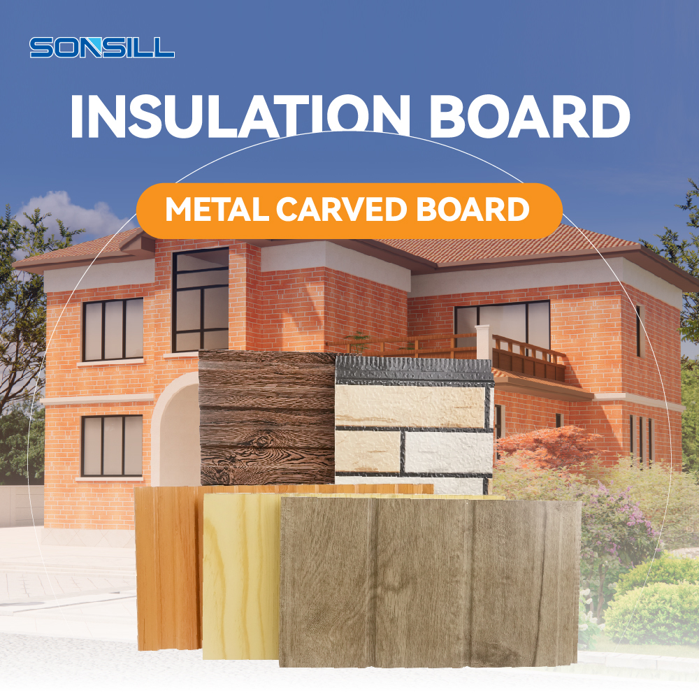 Thermal Insulated Weatherproof PU Sandwich Metal Carved Panel Waterproof Insulation Boards For Exterior Walls