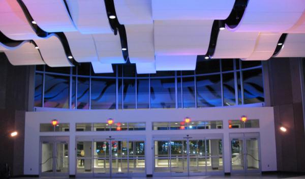 Double Curved Exterior Aluminum Ceiling Panels Sound Attenuation Color Custom