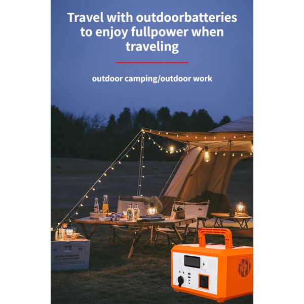 600W Portable Power Station with Lithium Iron Phosphate Battery and Pure Sine Wave AC Output