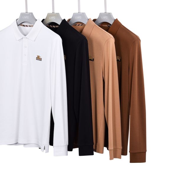 OEM ODM Custom  Design Mens White Colour Embroidered Manufacturer Long Sleeve Polo TShirt