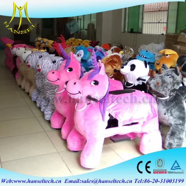 Hansel hot-selling rocking motorcycle kids family amusment park moving plush toy on animals entertainment play equipment